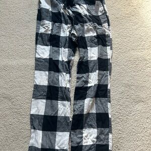 Mens Black and White Checkered Pants